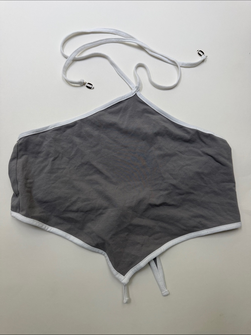 wild fable Grey Halter Tank Top with White Trim